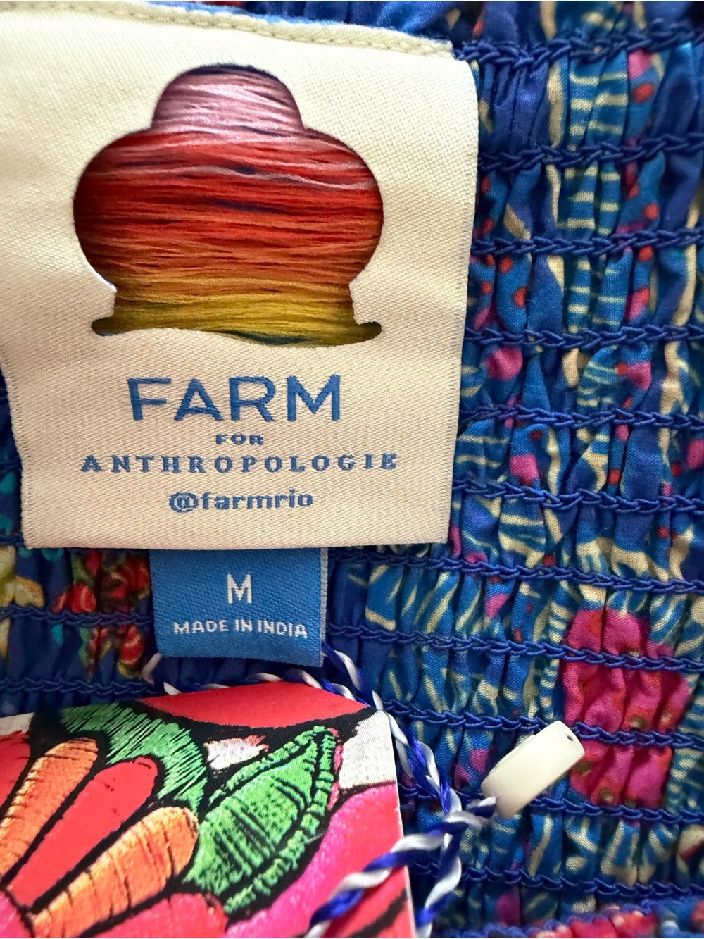 NWT Farm Rio Smocked Cover-Up Midi Dress Size M - Picture 10 of 10